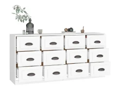 Aparadores 2 piezas madera contrachapada blanco