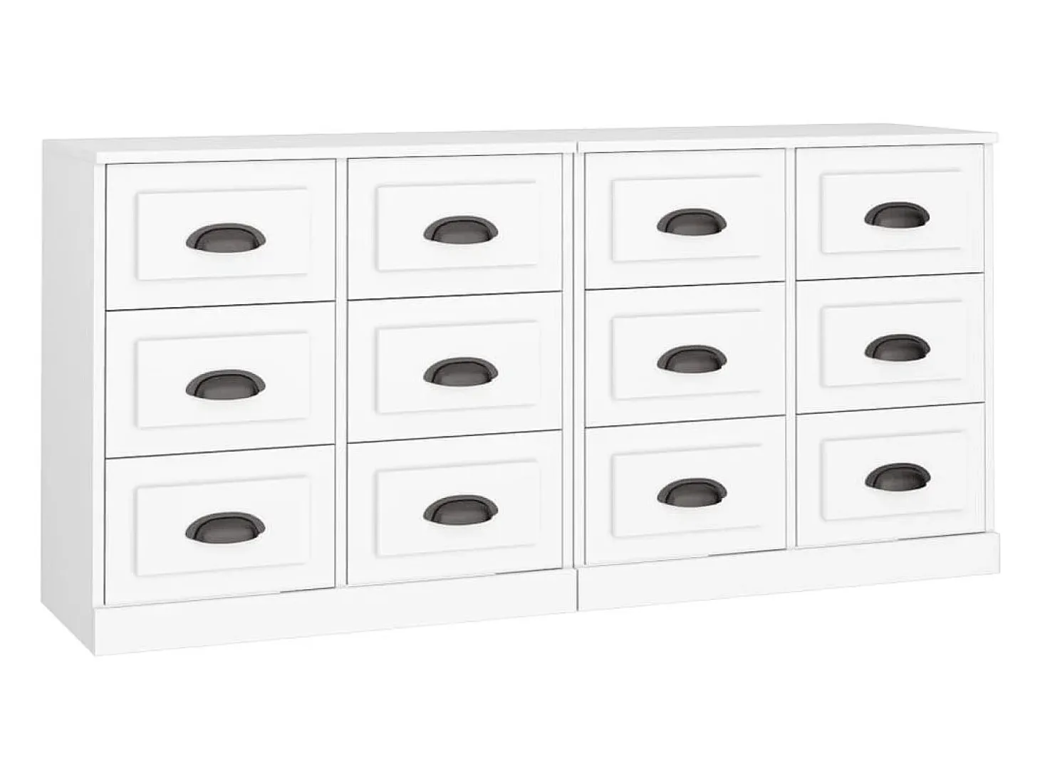 Aparadores 2 piezas madera contrachapada blanco