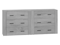 Aparadores 2 piezas madera contrachapada gris Sonoma ES50176