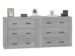 Aparadores 2 piezas madera contrachapada gris Sonoma ES50176