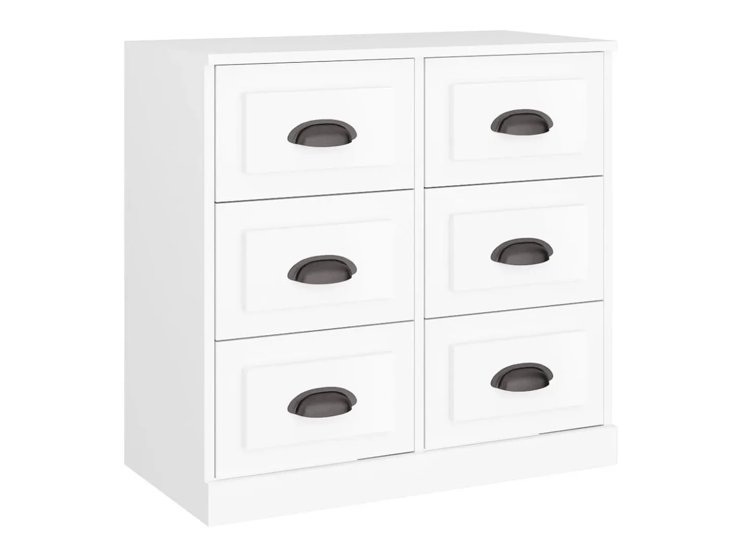 Aparadores 2 piezas madera contrachapada blanco