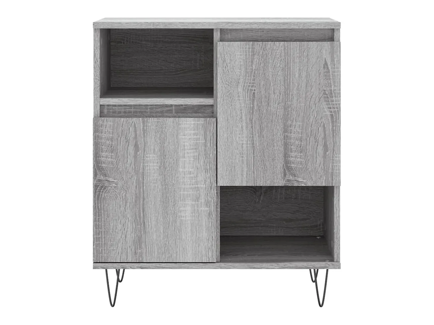 Aparadores 2 piezas madera contrachapada gris Sonoma
