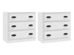 Aparadores 2 piezas madera contrachapada blanco ES60997