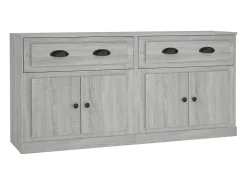 Aparadores 2 piezas madera contrachapada gris Sonoma ES78552
