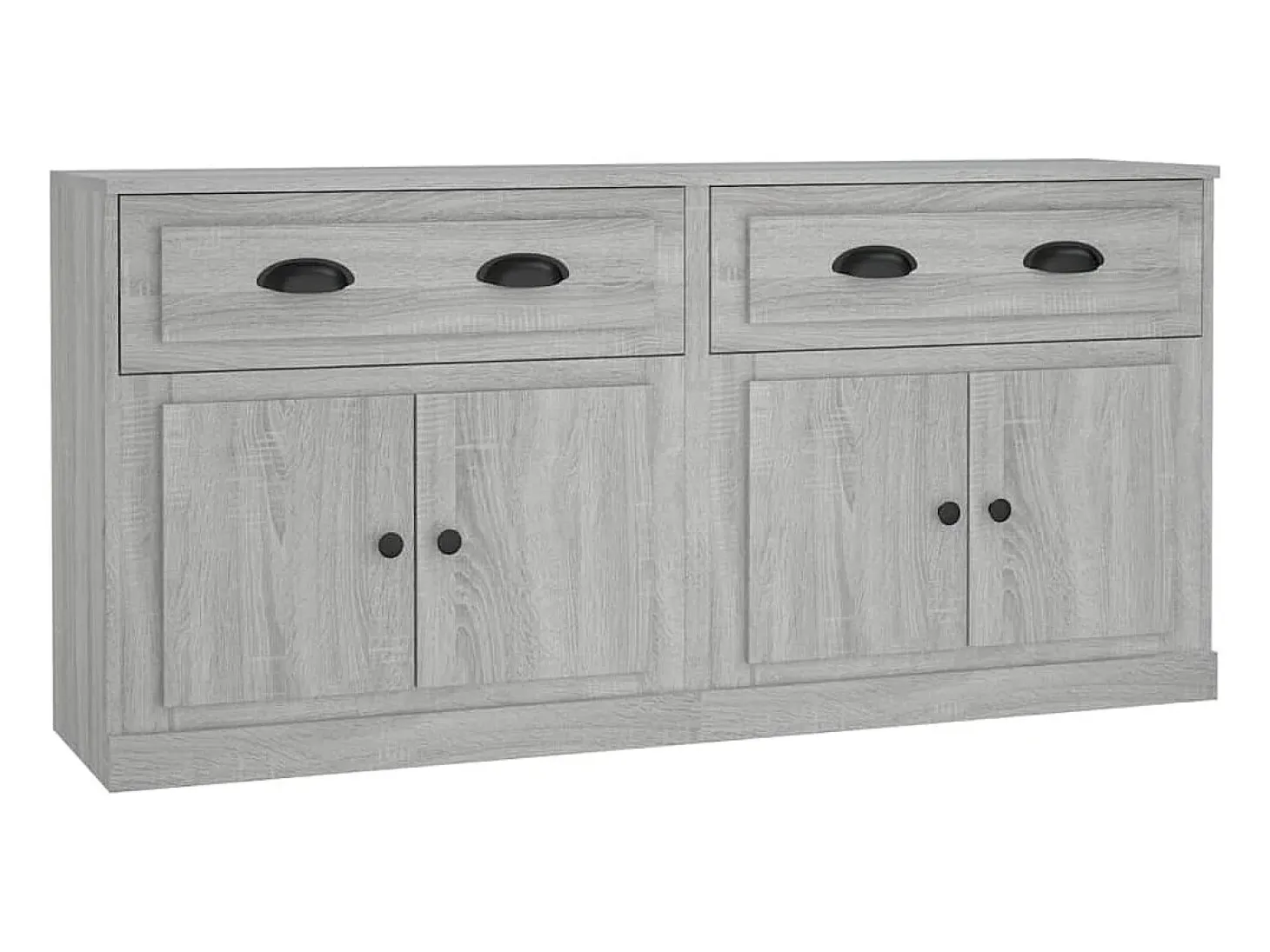 Aparadores 2 piezas madera contrachapada gris Sonoma ES78552