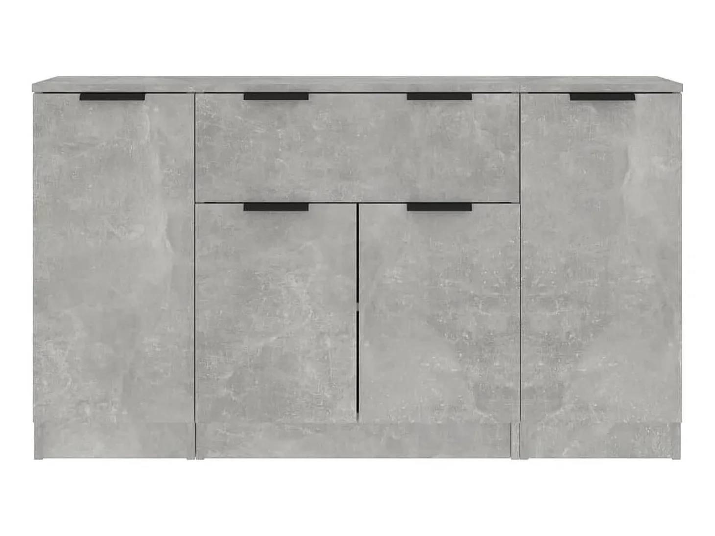 Aparadores 3 piezas madera contrachapada gris cemento ES56540