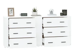 Aparadores 2 piezas madera contrachapada blanco ES13503