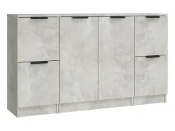 Aparadores 3 piezas madera contrachapada gris cemento