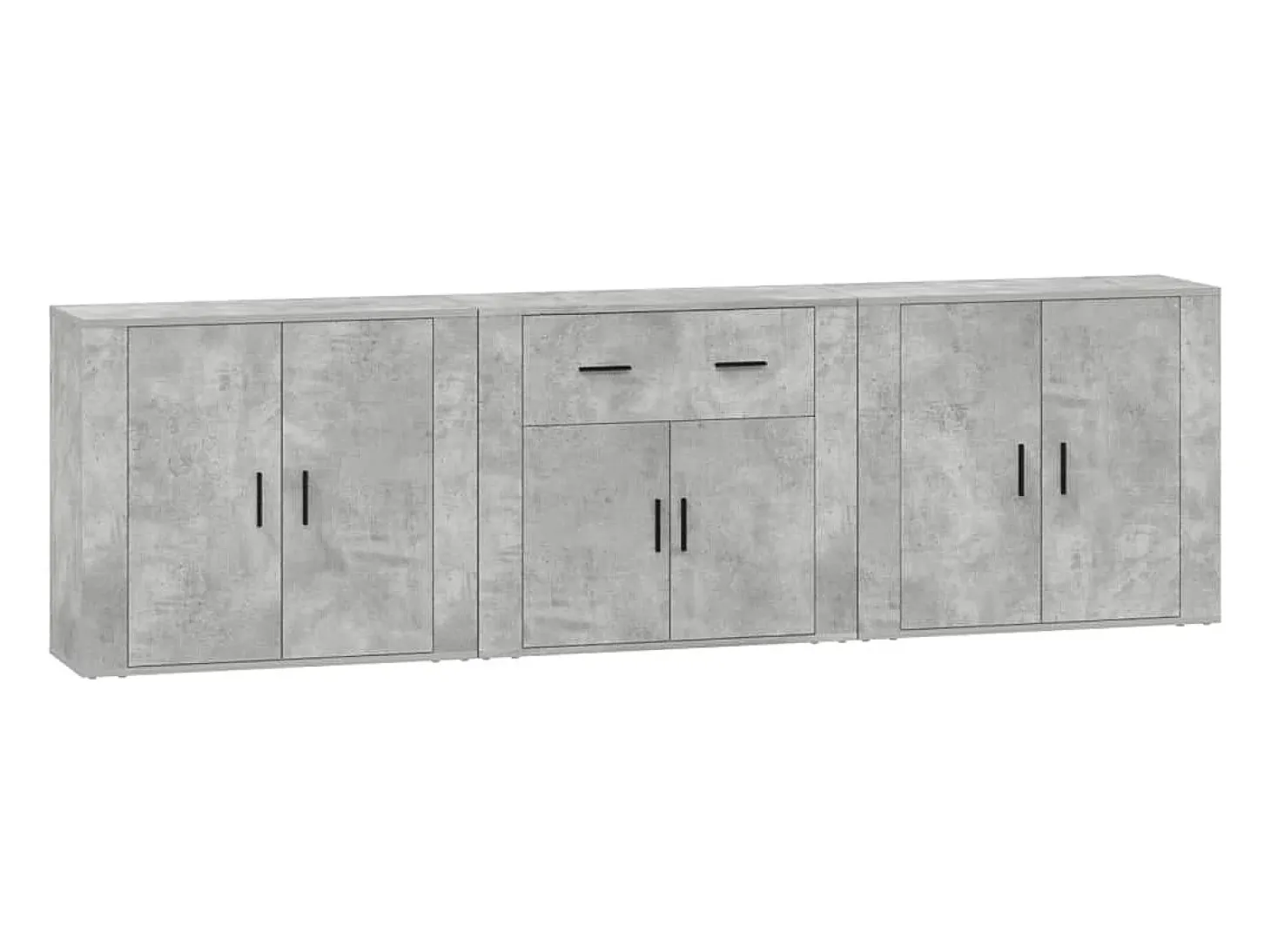 Aparadores 3 piezas madera contrachapada gris hormigón