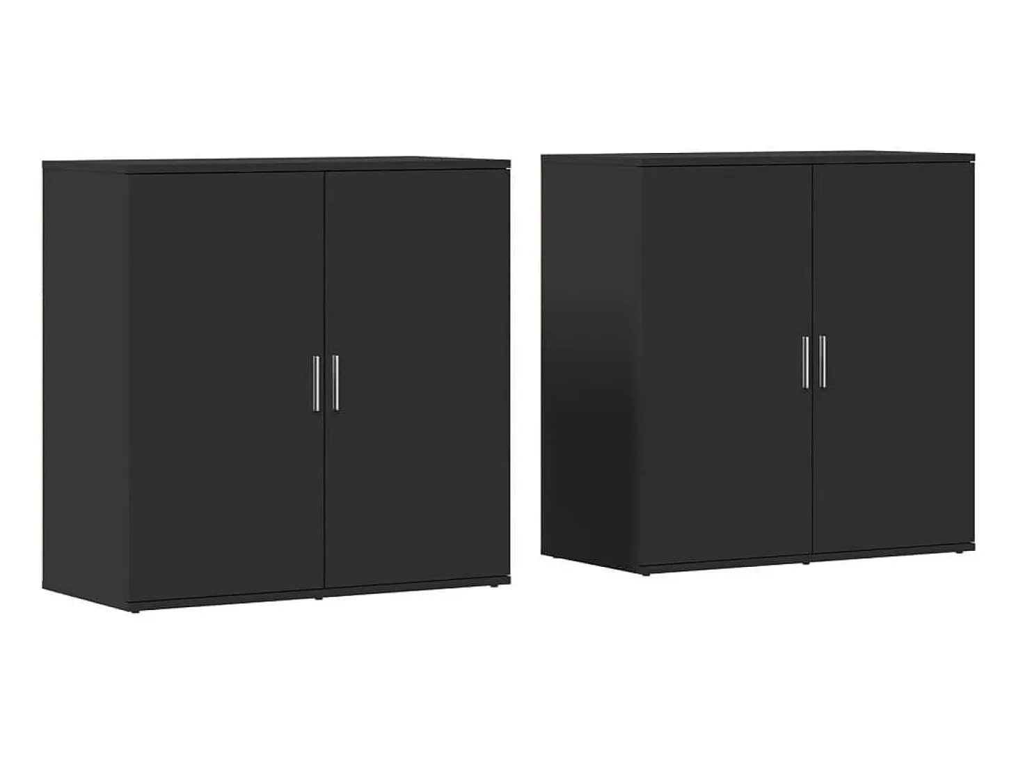 Aparadores 2 piezas negro 79x38x80 cm madera de ingeniería