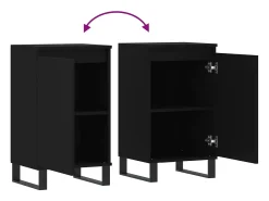 Aparadores 2 piezas negro 40x35x70 cm madera de ingeniería