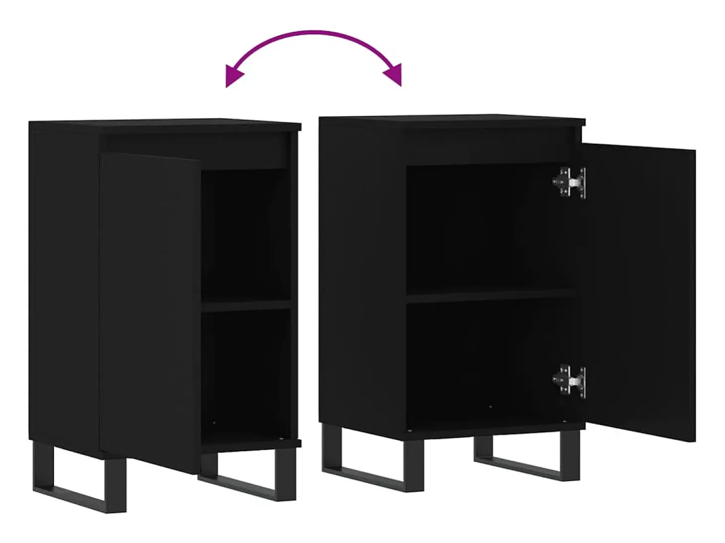 Aparadores 2 piezas negro 40x35x70 cm madera de ingeniería