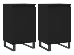 Aparadores 2 piezas negro 40x35x70 cm madera de ingeniería