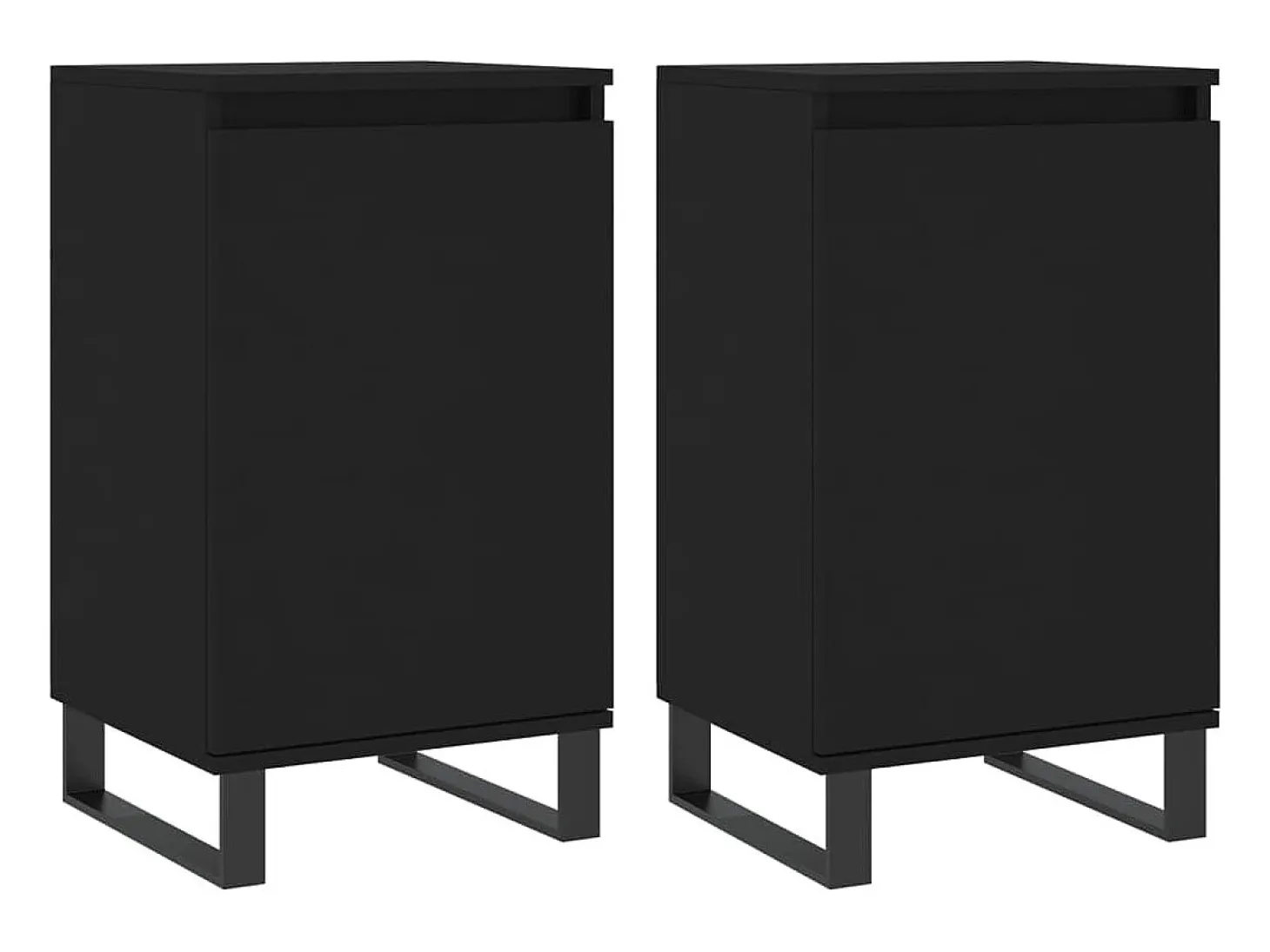 Aparadores 2 piezas negro 40x35x70 cm madera de ingeniería