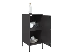 Aparadores 2 piezas negro 36x39x79 cm acero