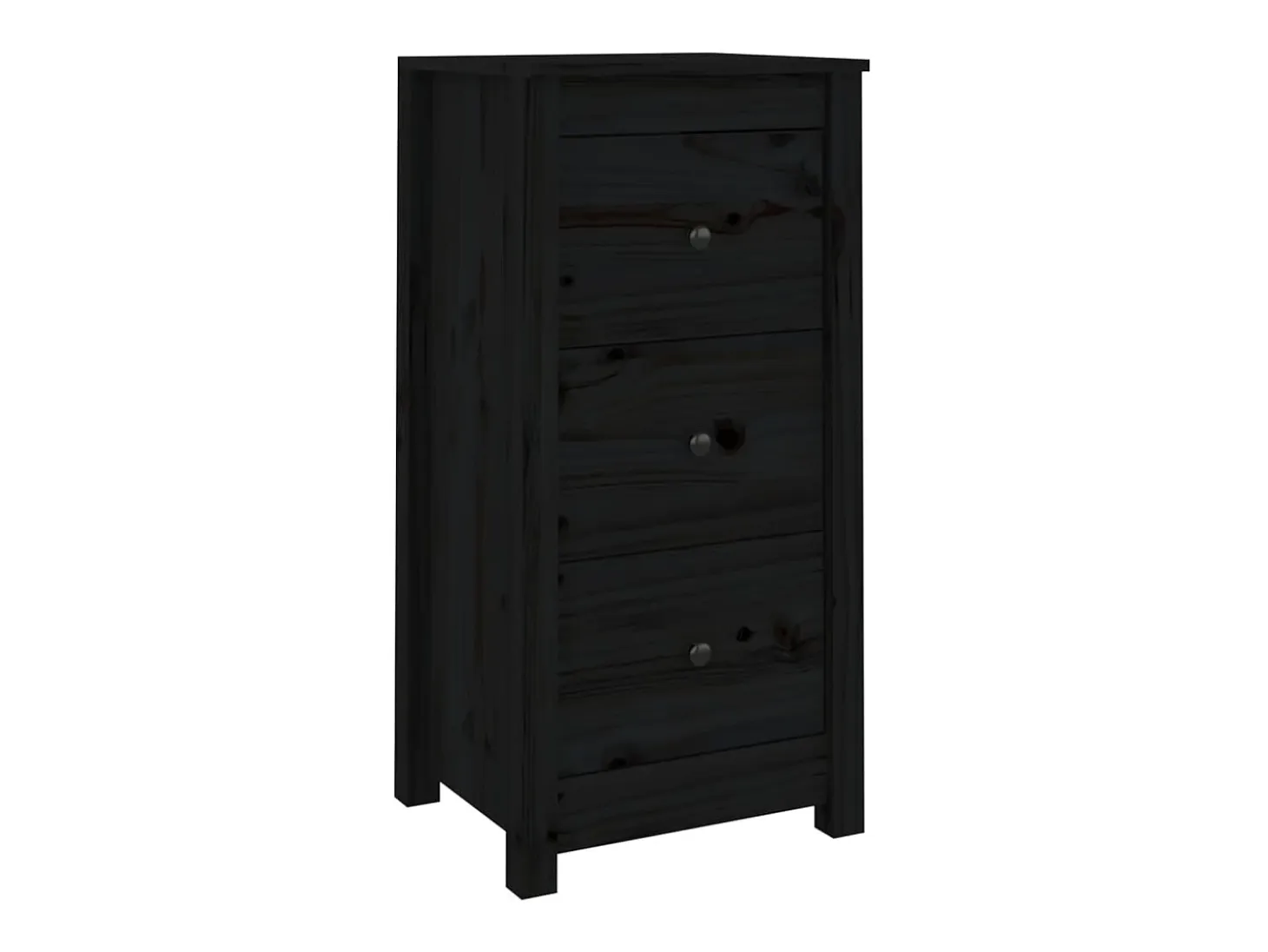 Aparadores 2 piezas negro 40x35x80 cm madera maciza de pino