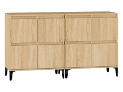 Aparadores 2 piezas roble sonoma 60x35x70 cm madera de ingeniería