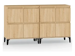 Aparadores 2 piezas roble sonoma 60x35x70 cm madera de ingeniería