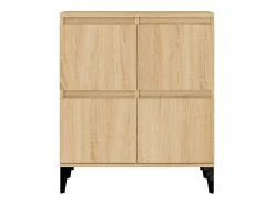 Aparadores 2 piezas roble sonoma 60x35x70 cm madera de ingeniería