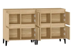 Aparadores 2 piezas roble sonoma 60x35x70 cm madera de ingeniería