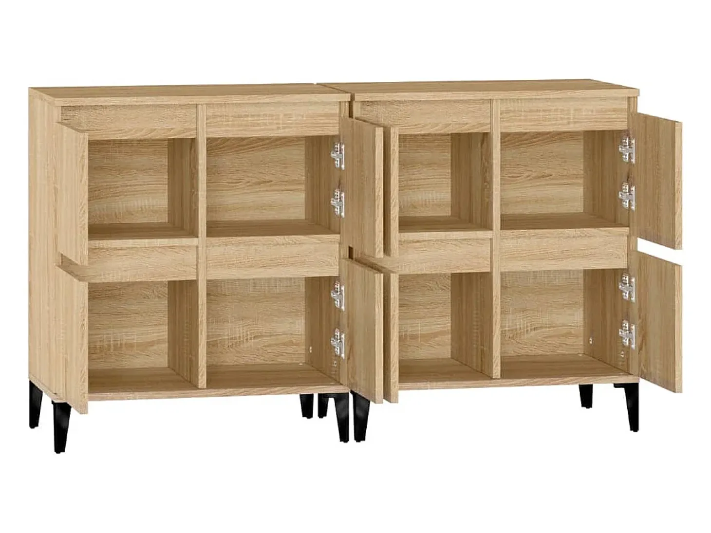 Aparadores 2 piezas roble sonoma 60x35x70 cm madera de ingeniería