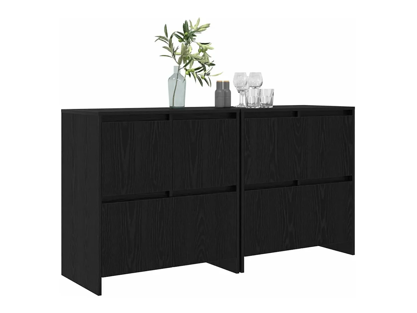 Aparadores 2 piezas Roble negro 70 x 41 x 75 cm Madera de ingeniería