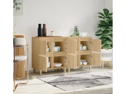 Aparadores 2 piezas roble sonoma 60x35x70 cm madera de ingeniería