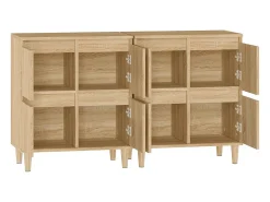 Aparadores 2 piezas roble sonoma 60x35x70 cm madera de ingeniería