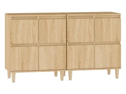 Aparadores 2 piezas roble sonoma 60x35x70 cm madera de ingeniería