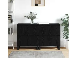 Aparadores 2 piezas Roble negro 120 x 35 x 70 cm Madera de ingeniería