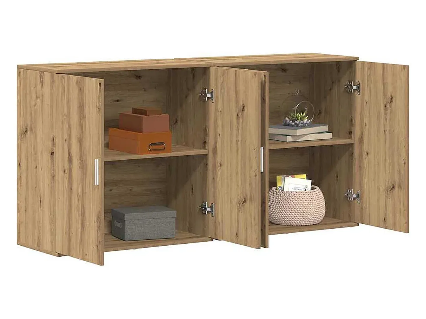 Aparadores 2 piezas Roble Artisan 79x38x80 cm Madera de ingeniería