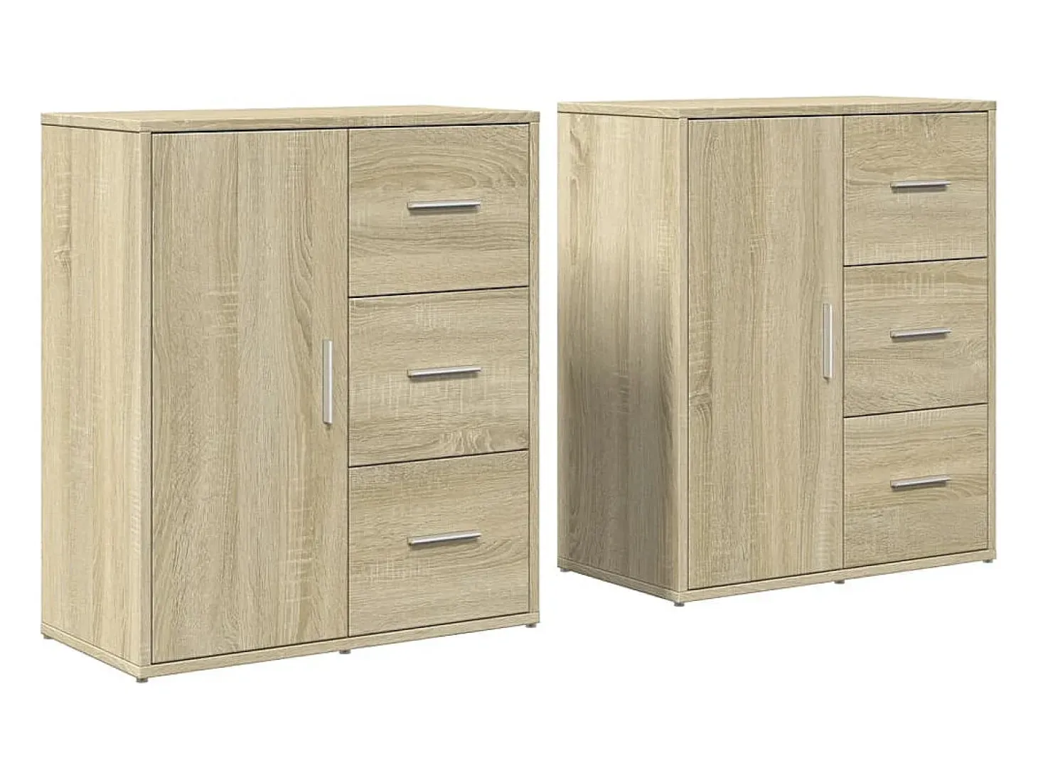 Aparadores 2 piezas roble sonoma 60x31x70 cm madera de ingeniería