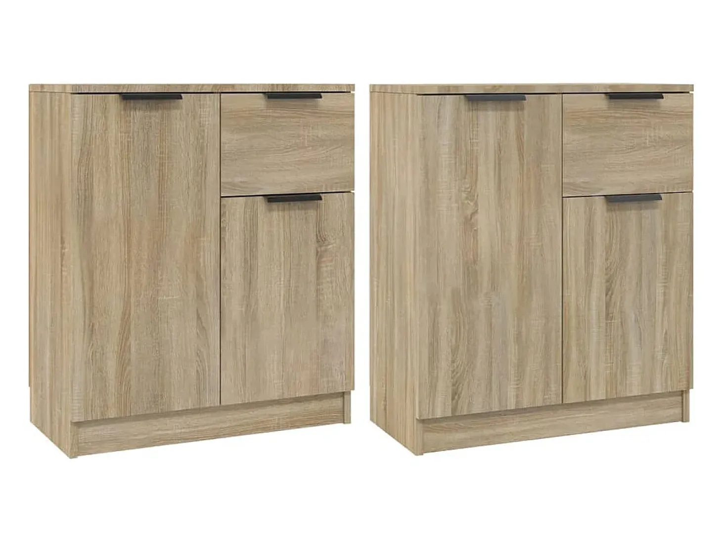 Aparadores 2 piezas Roble Sonoma 60x30x70 cm Madera de ingeniería
