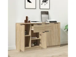 Aparadores 2 piezas Roble Sonoma 60x30x70 cm Madera de ingeniería