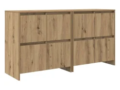 Aparadores 2 piezas roble artesanal 70 x 41 x 75 cm Madera de ingeniería