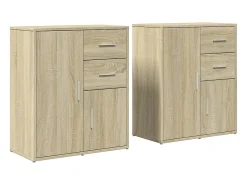 Aparadores 2 piezas roble sonoma 60x31x70 cm madera de ingeniería