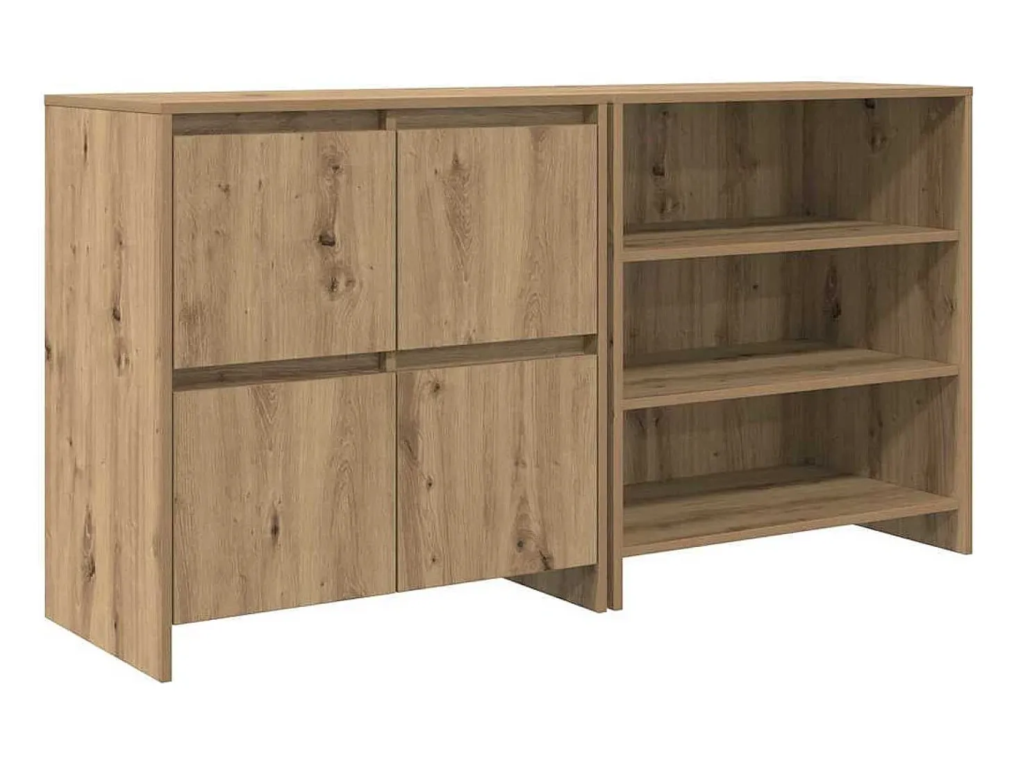 Aparadores 2 piezas roble artesanal 70 x 41 x 75 cm Madera de ingeniería