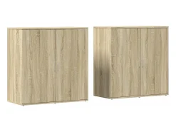 Aparadores 2 piezas roble sonoma 79x38x80 cm madera de ingeniería