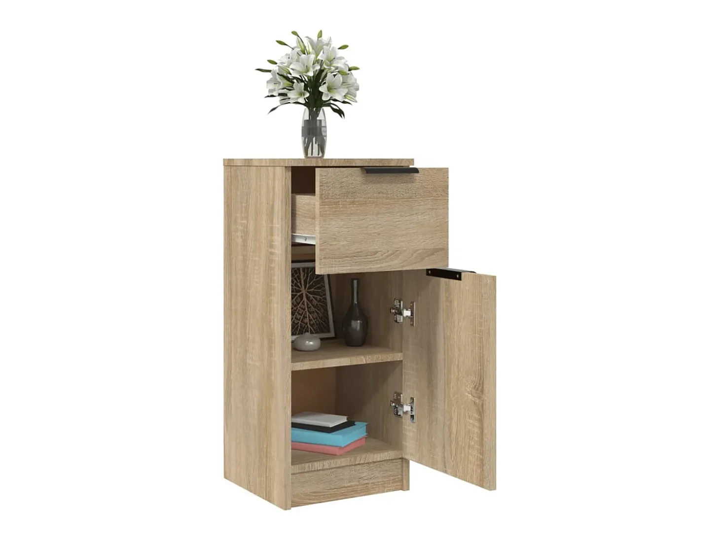 Aparadores 2 piezas Roble Sonoma 30x30x70 cm Madera de ingeniería