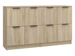 Aparadores 2 piezas Roble Sonoma 60x30x70 cm Madera de ingeniería