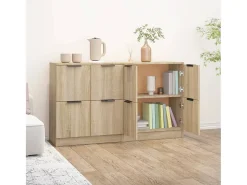 Aparadores 2 piezas Roble Sonoma 60x30x70 cm Madera de ingeniería