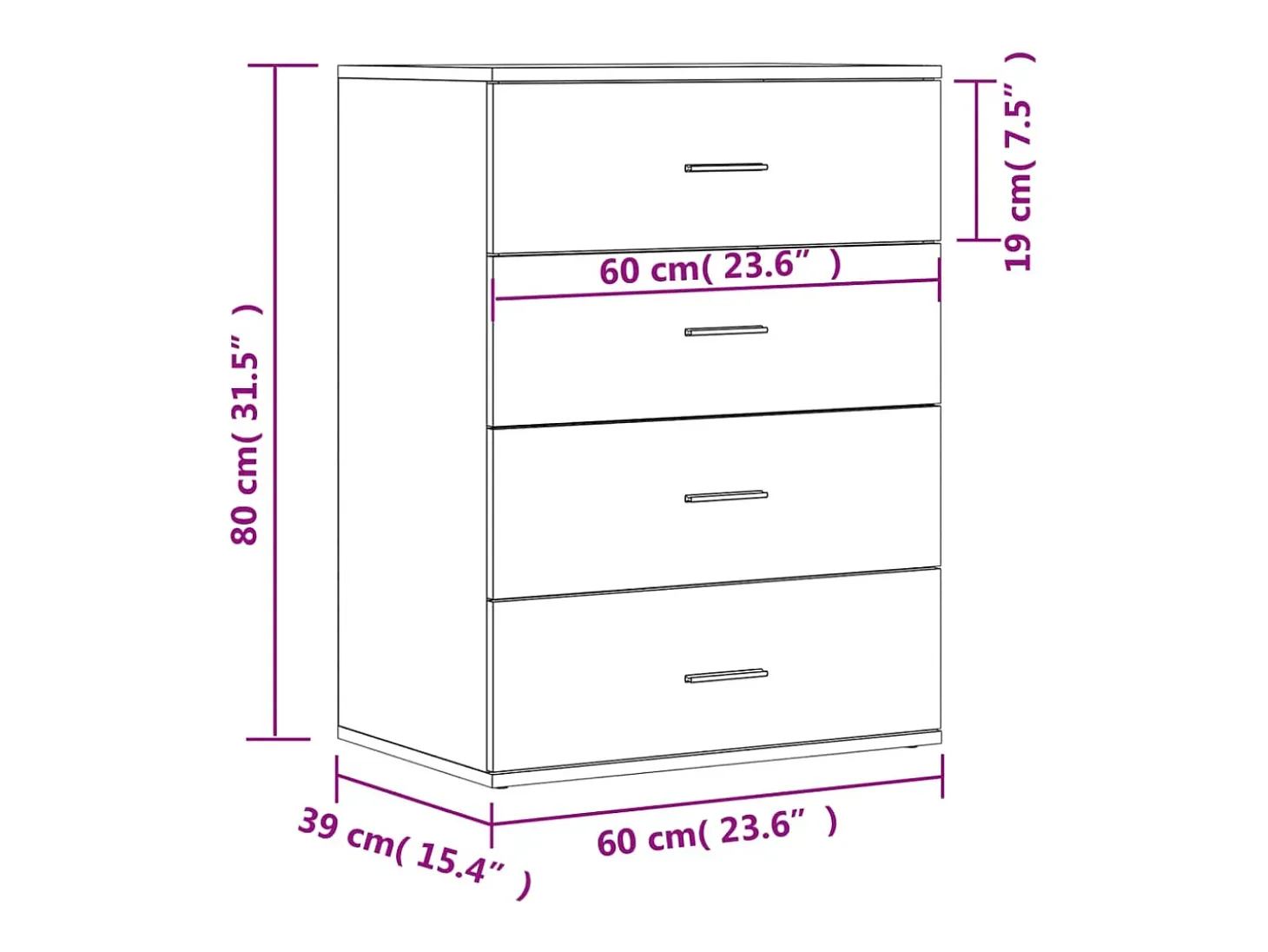 Aparadores 2 piezas roble sonoma 60x39x80 cm madera de ingeniería