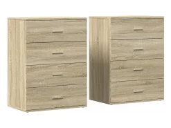 Aparadores 2 piezas roble sonoma 60x39x80 cm madera de ingeniería