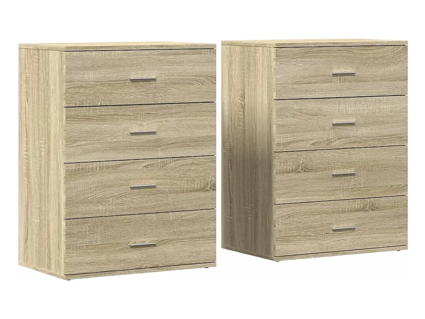 Aparadores 2 piezas roble sonoma 60x39x80 cm madera de ingeniería