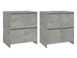 Aparadores 2 uds Gris Hormigón 70x41x75 cm Madera de ingeniería