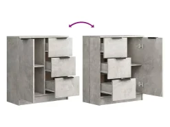 Aparadores 2 uds Gris hormigón 60x30x70 cm Madera de ingeniería
