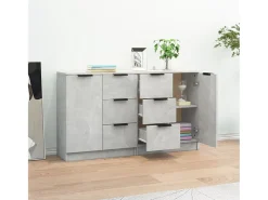 Aparadores 2 uds Gris hormigón 60x30x70 cm Madera de ingeniería