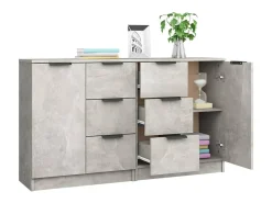 Aparadores 2 uds Gris hormigón 60x30x70 cm Madera de ingeniería