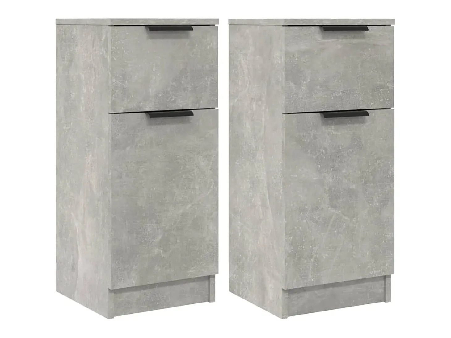 Aparadores 2 uds Gris hormigón 30x30x70 cm Madera de ingeniería