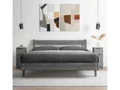 Aparadores 2 uds Gris hormigón 30x30x70 cm Madera de ingeniería